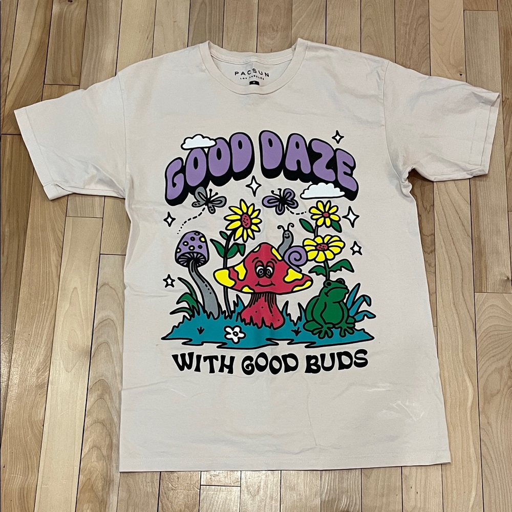 PacSun good daze graphic Cream Tee